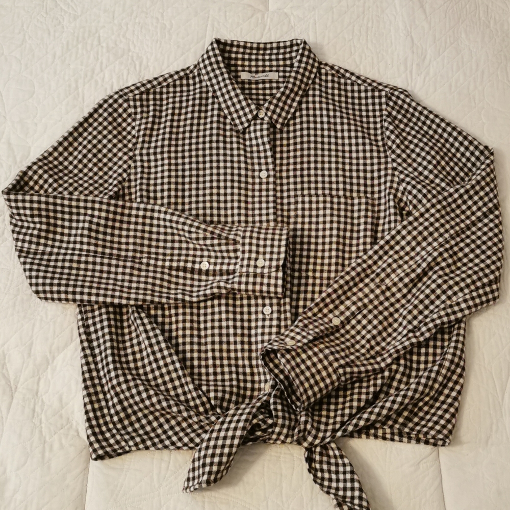 Brand new Madewell Flannel Tie-Front Shirt